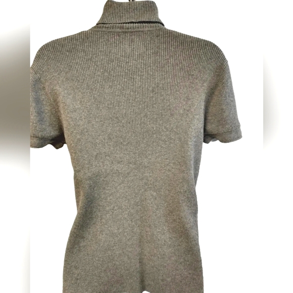 Apt 9 Short Sleeve Turtleneck Rib Knit Gray Sweater Size L - Picture 2 of 7